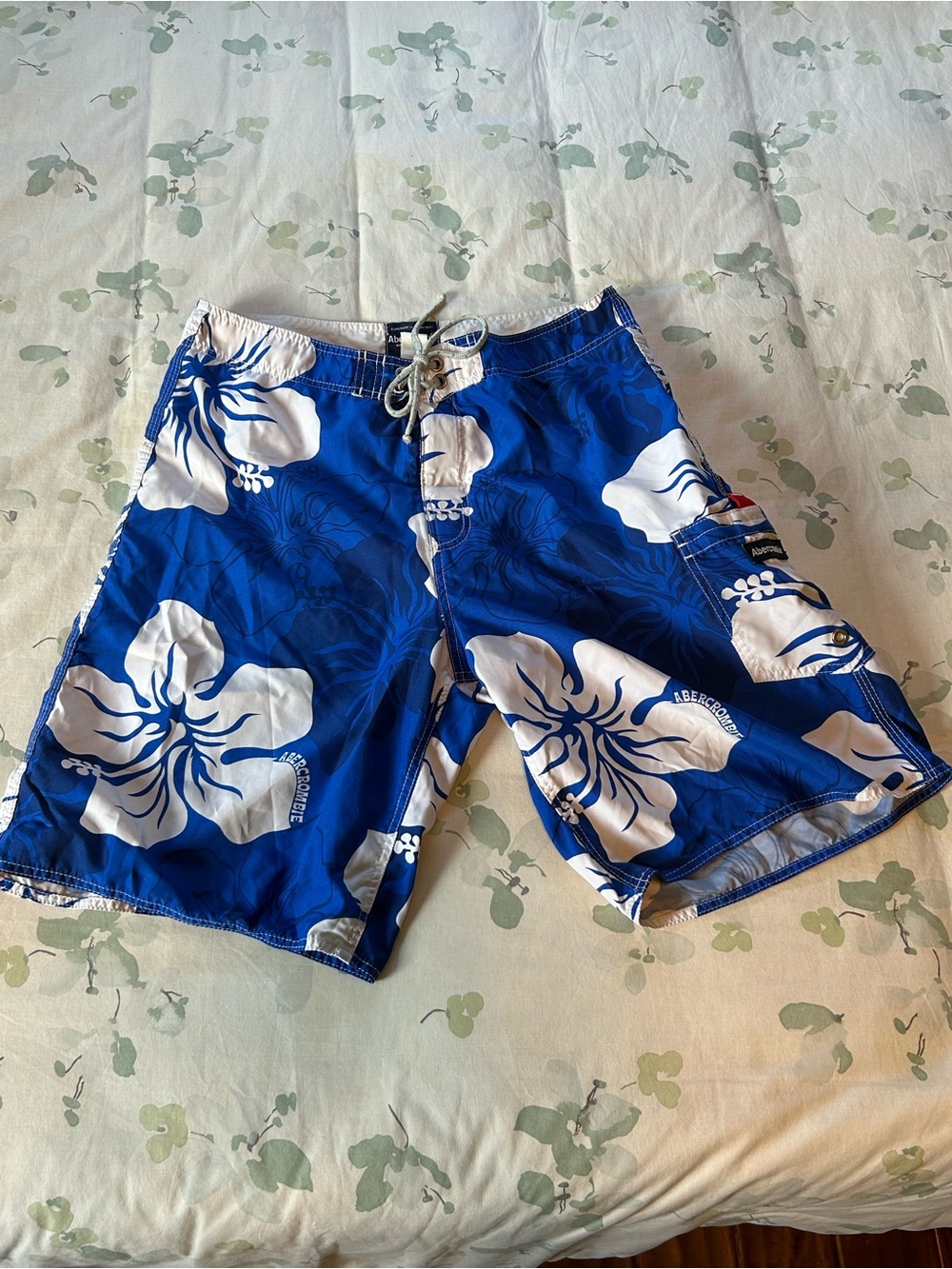 Abercrombie & Fitch Men’s Blue Floral Swim Trunks Board Shorts Size 34 x 10